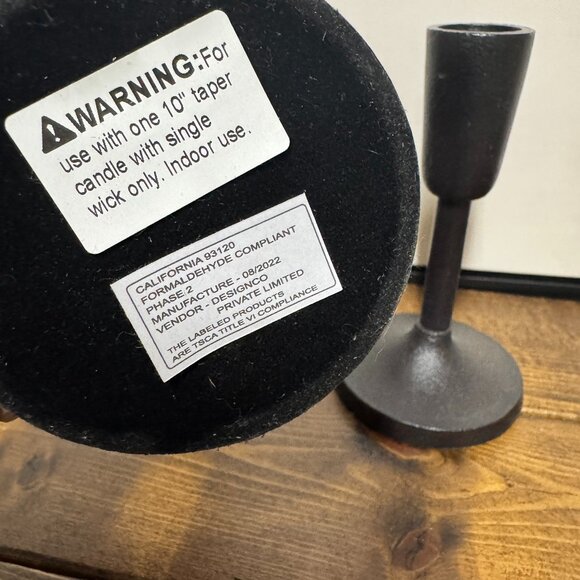 Threshold Aluminum Taper Holders Black‎ Candleholder Set of 2 NEW WITH TAG - Picture 4 of 6
